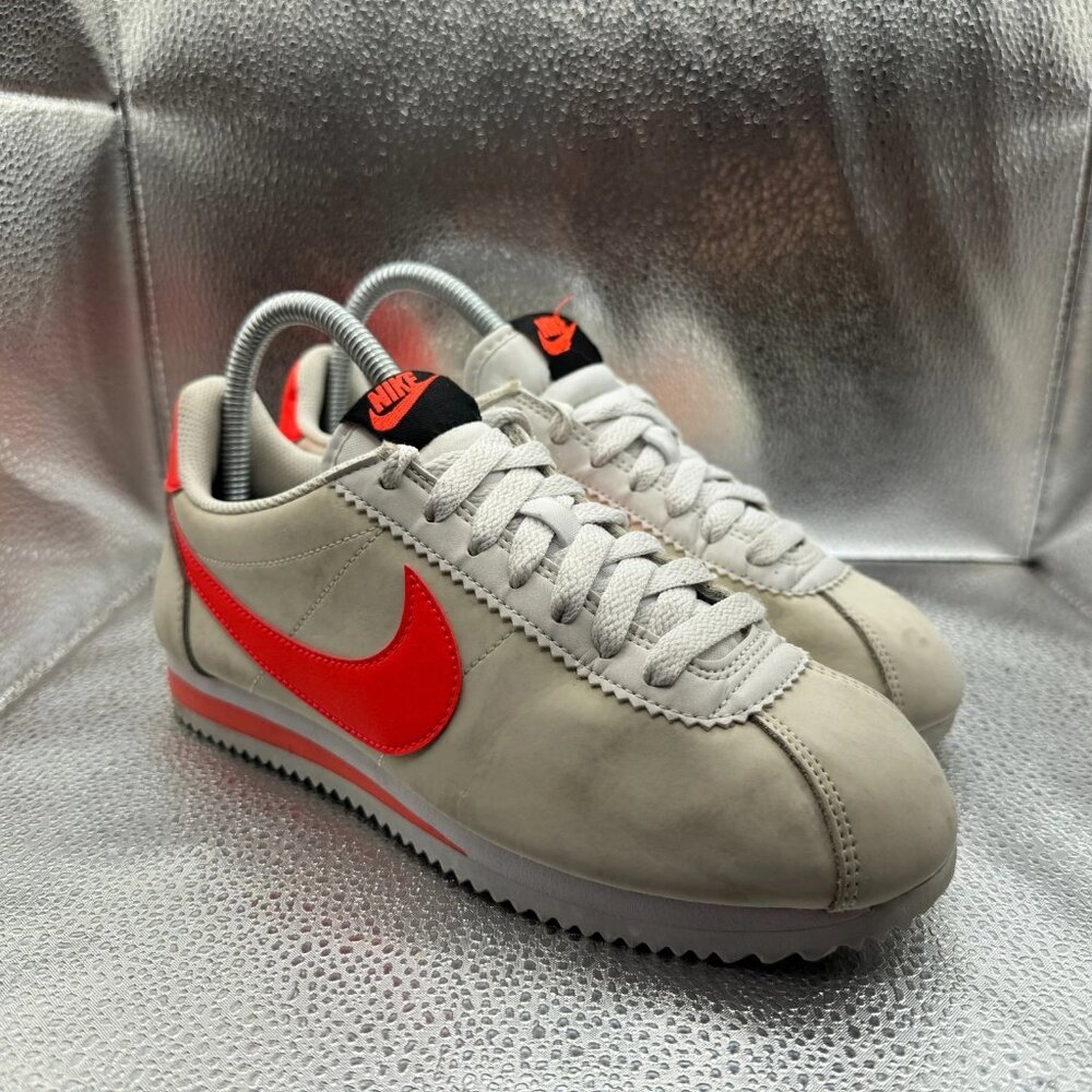 Size 7 Nike Cortez Premium Platinum Tint‎ Bright Crimson Womens Shoes 807471-018